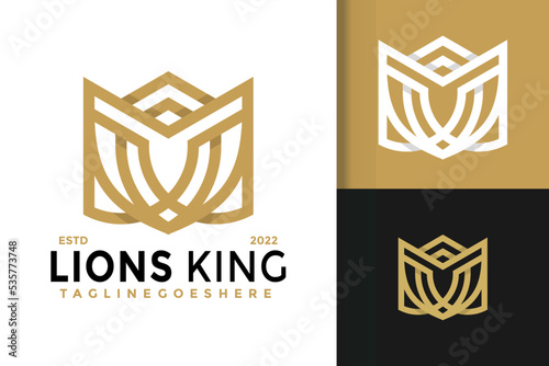 Lion King Elegant Logo Design, brand identity logos vector, modern logo, Logo Designs Vector Illustration Template