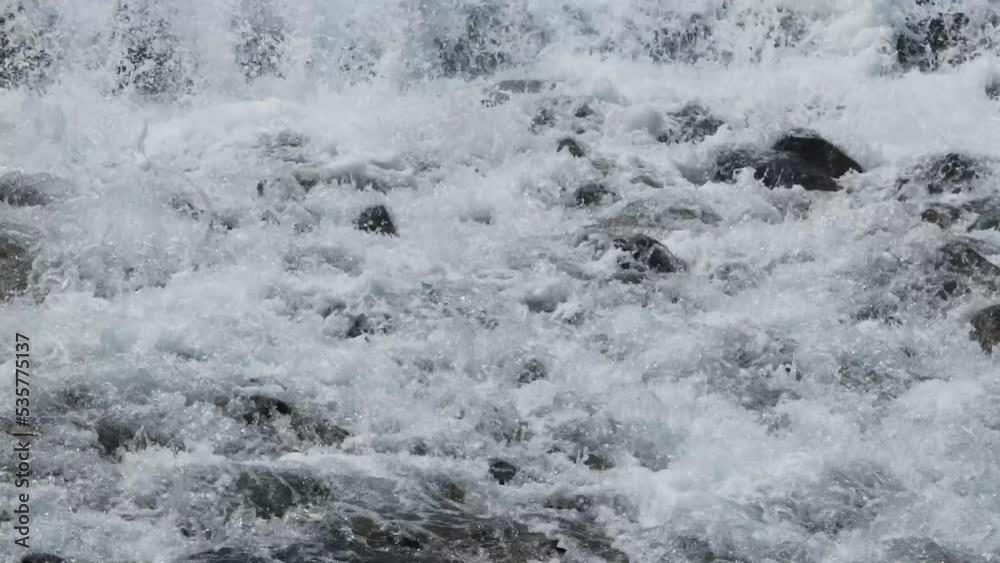 Slow Motion Sparkling Flowing Waters in the River Slow Motion Sparkling Flowing Waters in the River