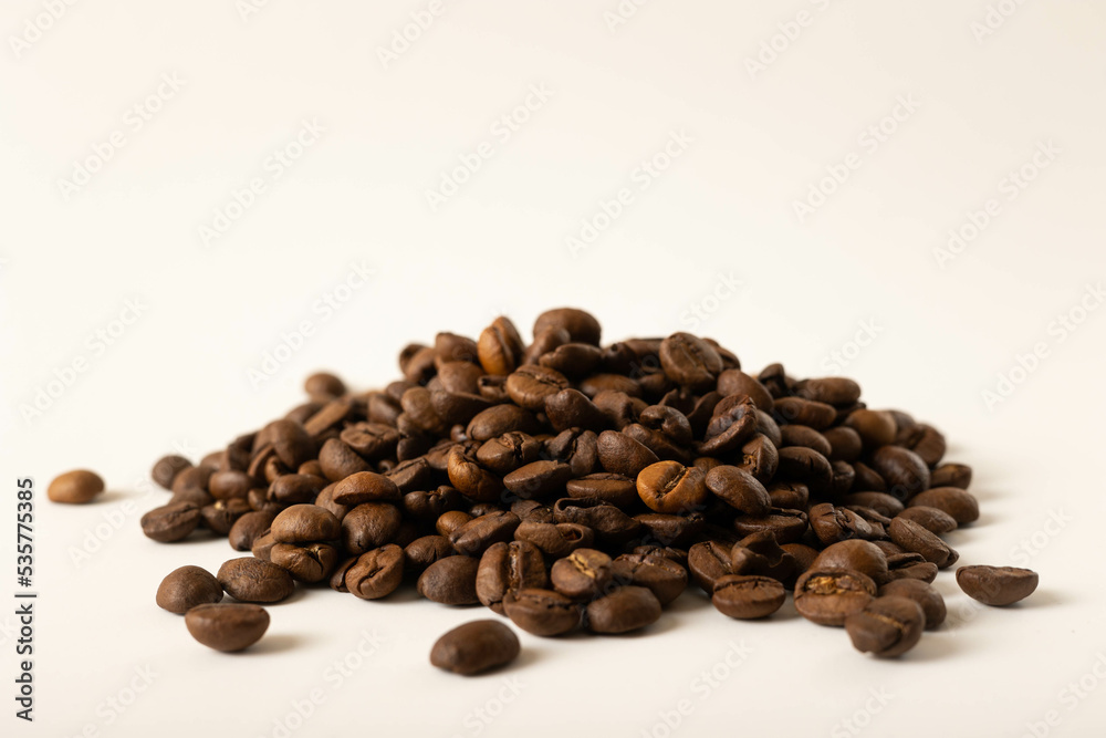 Coffee beans isolated on white. Coffee beans isolated on white.