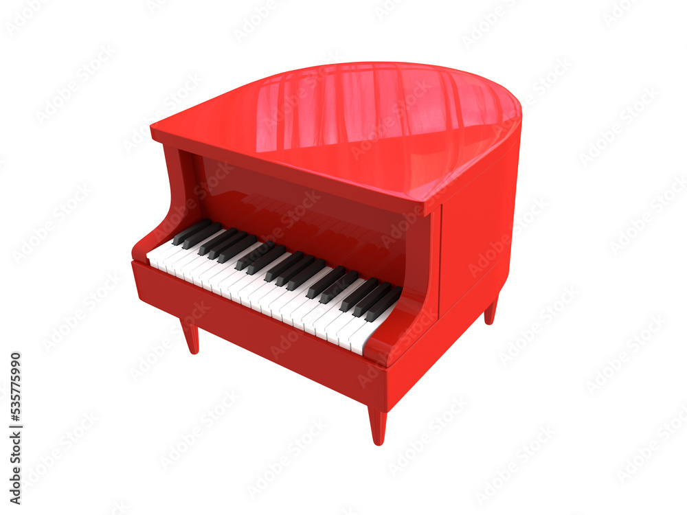 small red piano on a transparent background small red piano on a transparent background