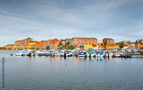 Marina in in the center of Karlskrona in Sweden