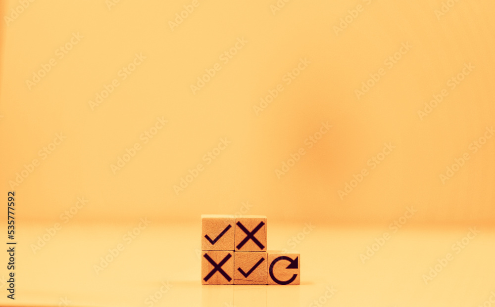 custom made wallpaper toronto digitalright and wrong skill development concept on wooden cube with icons New skills for the evolution of copy space technology.