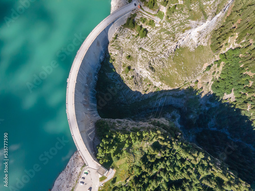 Canvastavla water dam in Alps, renewable energy, hydroelectricity
