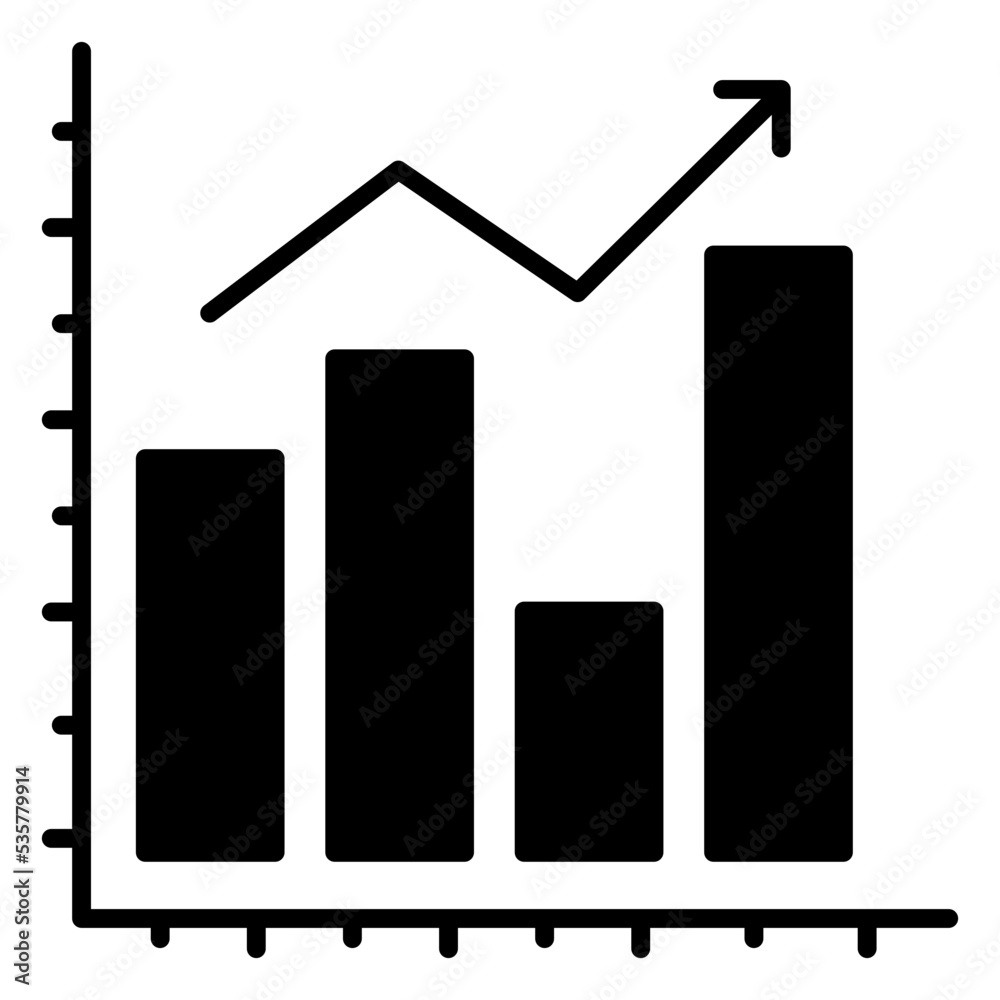 A solid design, icon of growth chart A solid design, icon of growth chart