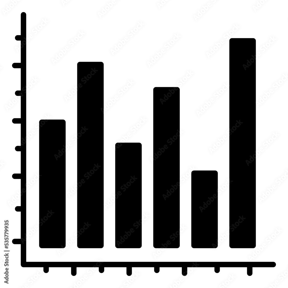 Solid Histogram icon, editable vector Solid Histogram icon, editable vector