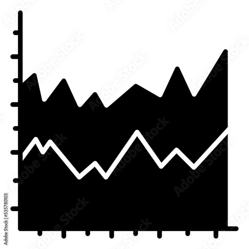 Glyph design icon of area chart 