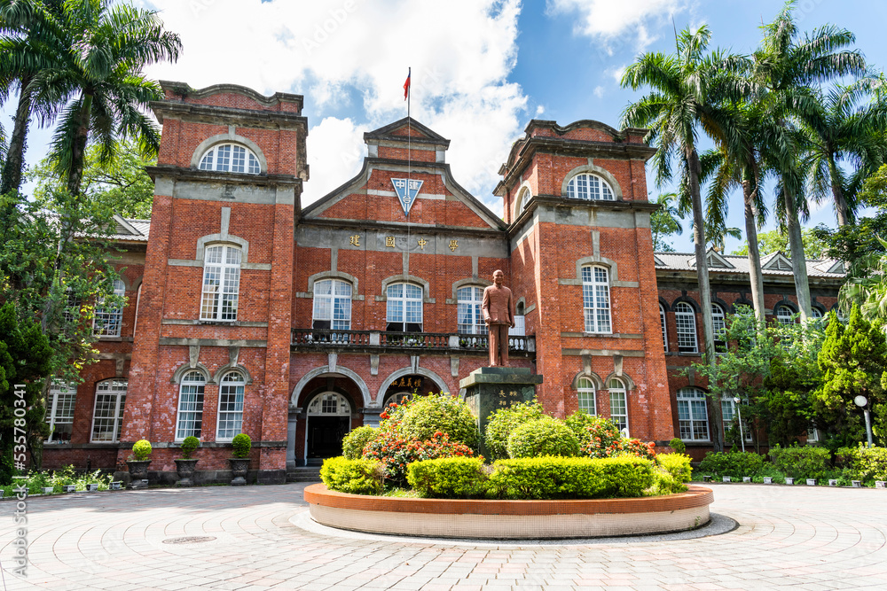 Building view of the Taipei Municipal Jianguo High School in Taiwan ...