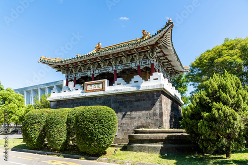Taipei, Taiwan- August 28, 2021: Old building view of the Lizhengmen (South Gate) in Taipei, Taiwan. Built-in the 8th year of Emperor Guangxu of the Qing Dynasty. photo