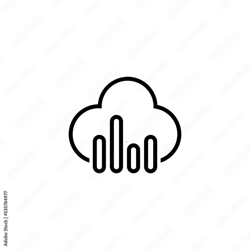 Cloud computing line icon isolated on white background Cloud computing line icon isolated on white background