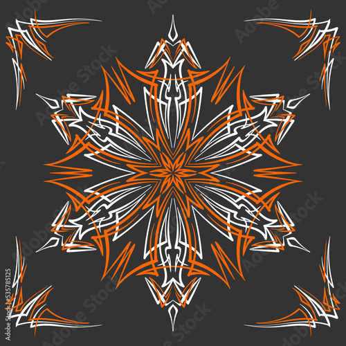 Pinstriping Motorcycle and Car vintage hand drawn and car pinstripe art. Modern tribal illustration. For vinyl sticker, painting template, tattoo, apparel, merchandise. Vector eps 10