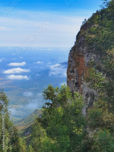 Vertical shot of the Mambo viewpoint, West Usambara Mountains, Tanzania photo