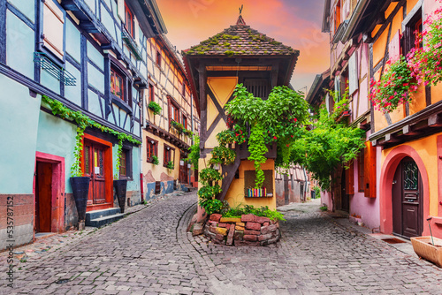 Eguisheim, France. most beautiful villages of Alsace.