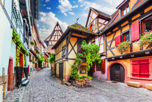 Fototapeta Naklejka Na Ścianę i Meble -  Eguisheim, France. most beautiful villages of Alsace.