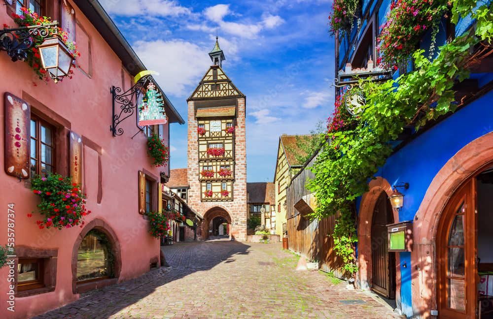 Fototapeta premium Riquewihr, Alsace. Most beautiful villages of France.