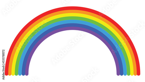 Rainbow vector design on white background. Rainbow flat color lines isolated on white background.