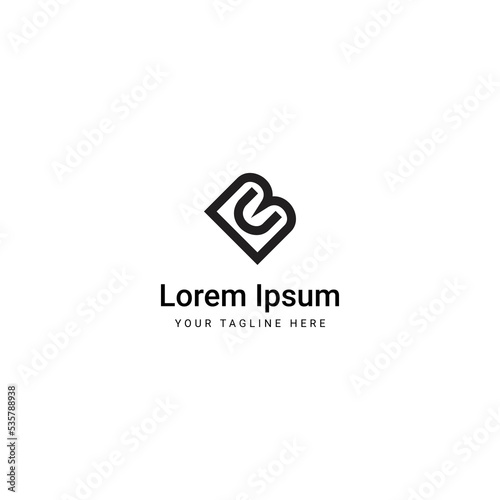 Initial BU Monogram Logo Template Elements