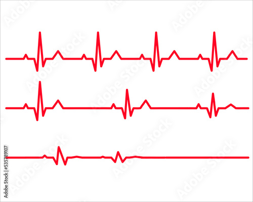 Heartbeat line pulse line isolated on white Background. vector illustration. 