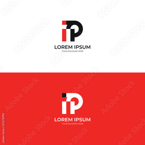Modern IP Logo - I P letters, IP Letter Logo icon vector template