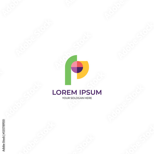 Free Download Minimalist vector graphic alphabet symbol. Letter P logo - GFXLoad