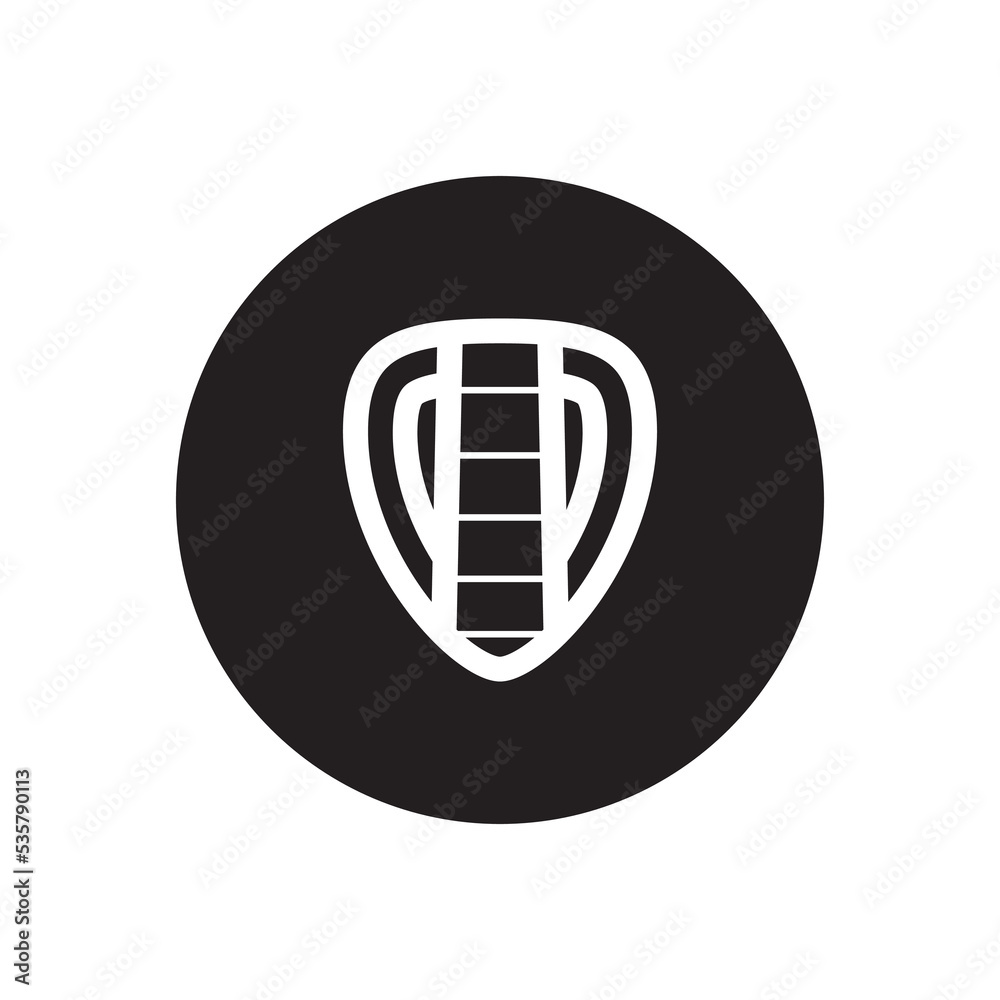 logo icon illustration template simple guitar pick vector design  for badge  music label  music studio  musical instrument business