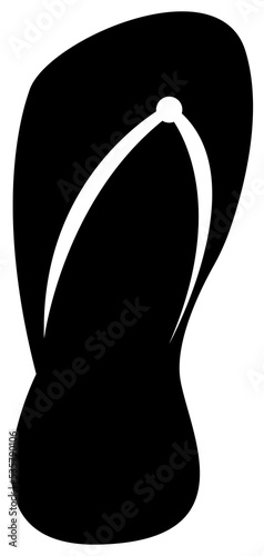 Singal rubber slipper PNG image.