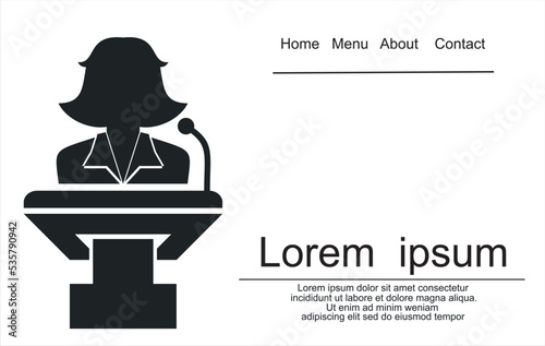 Speech Icon. Vector illustration isolated on white background
