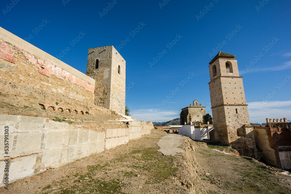Castillo de Álora, recinto amurallado, siglo X,  Cerro de Las Torres. monumento nacional , Álora, Malaga, Andalucia, Spain