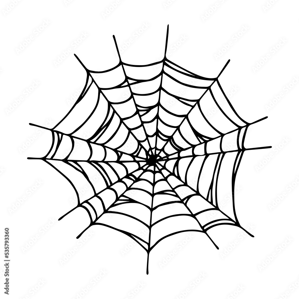 Simple hand drawn spider web illustration. Cute gossamer clipart. Halloween doodle for print, web, design, decor, logo Simple hand drawn spider web illustration. Cute gossamer clipart. Halloween doodle for print, web, design, decor, logo