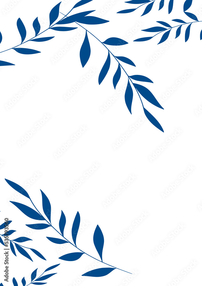 background with flowers blue framing a white copy space for text background with flowers blue framing a white copy space for text