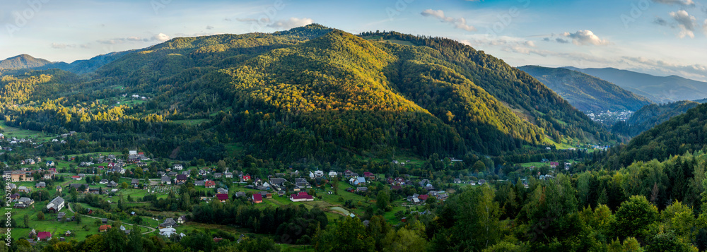 Carpathian rural landscape, Hutsulshchyna National Park, Ukraine