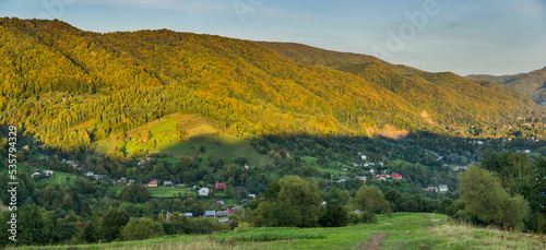 Carpathian rural landscape, Hutsulshchyna National Park, Ukraine