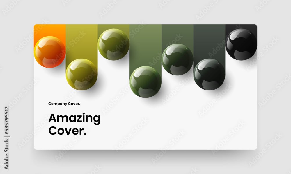 Geometric 3D balls company identity illustration. Fresh corporate brochure vector design template.
