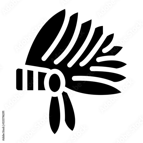headdress glyph icon