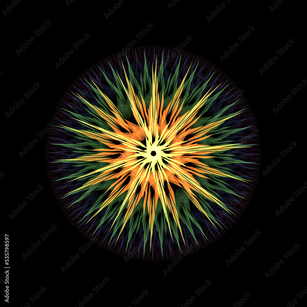 Fototapeta premium abstract circle of rays of various colors