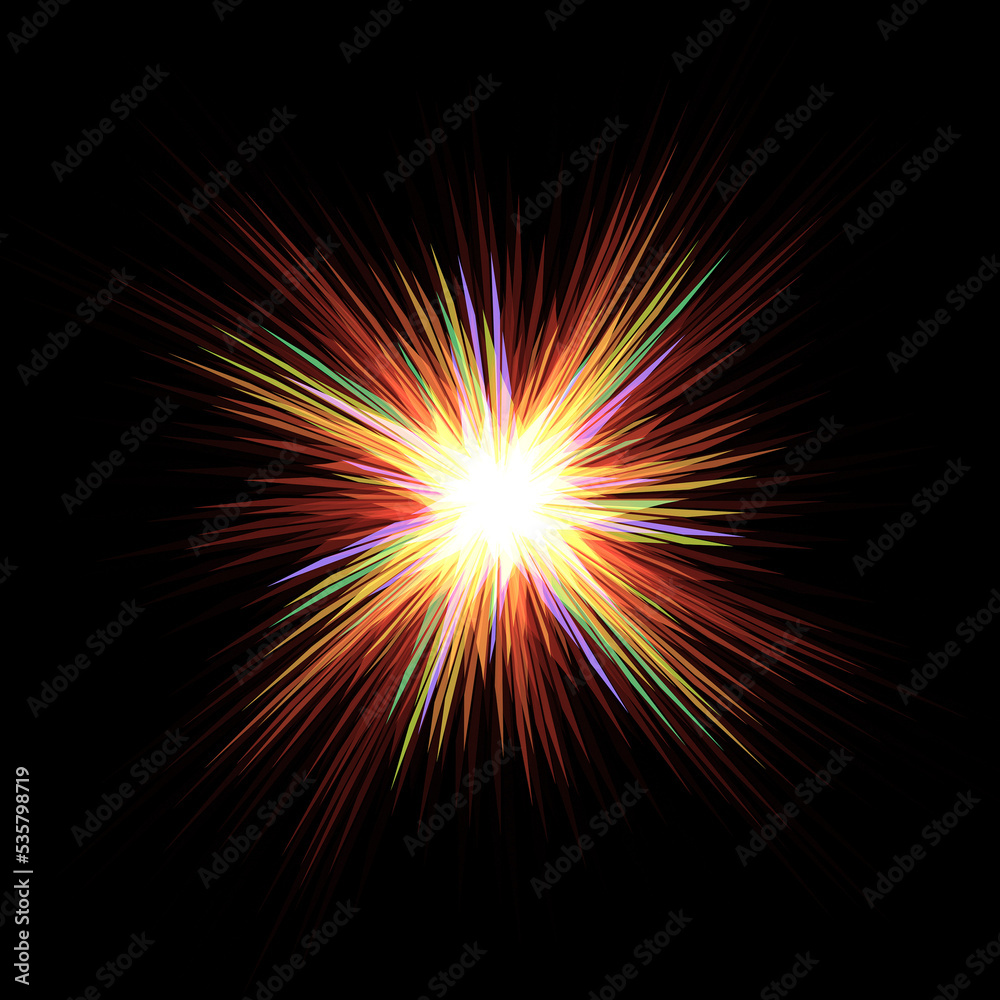 an image of multi-colored explosion rays an image of multi-colored explosion rays