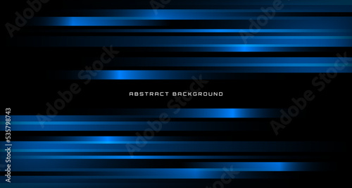 3D black blue geometric abstract background overlap layer on dark space with stripes effect decoration. Minimalist graphic design element future style concept for banner flyer, card, or brochure cover