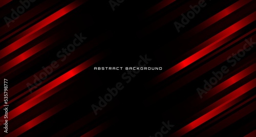3D black red geometric abstract background overlap layer on dark space with stripes effect decoration. Minimalist graphic design element future style concept for banner, flyer, card, or brochure cover