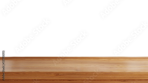 Wooden board table isolated on transparent background.