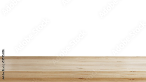 Wooden board table isolated on transparent background.