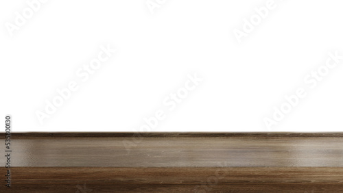 Wooden board table isolated on transparent background.