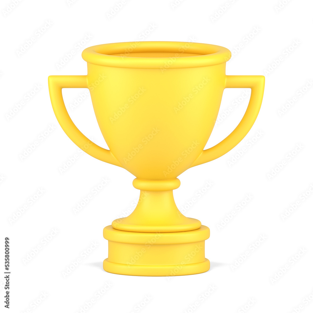 Yellow cup winner 3d icon. Main prize for successful champion Yellow cup winner 3d icon. Main prize for successful champion