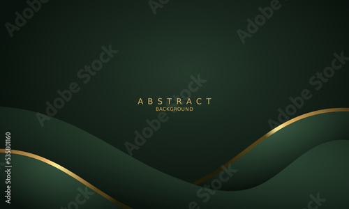 dark green luxury premium background and gold line.