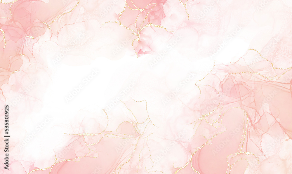 Pink alcohol ink Elegant looking abstract ink flow art with translucent background.