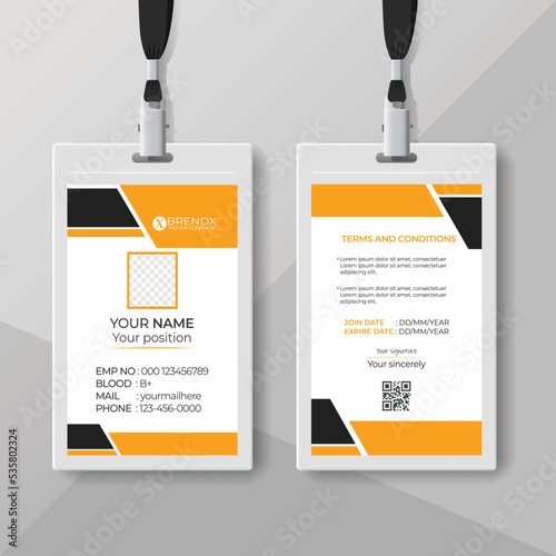 Modern and creative corporate company employee id card template,business id card template design