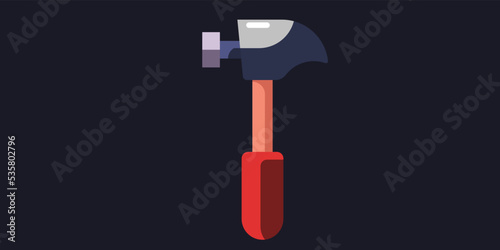 Hammer Flat Design Vector Art Illustration Graphic Design.eps