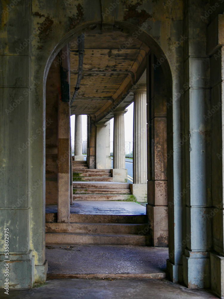outdoor corridor with arches