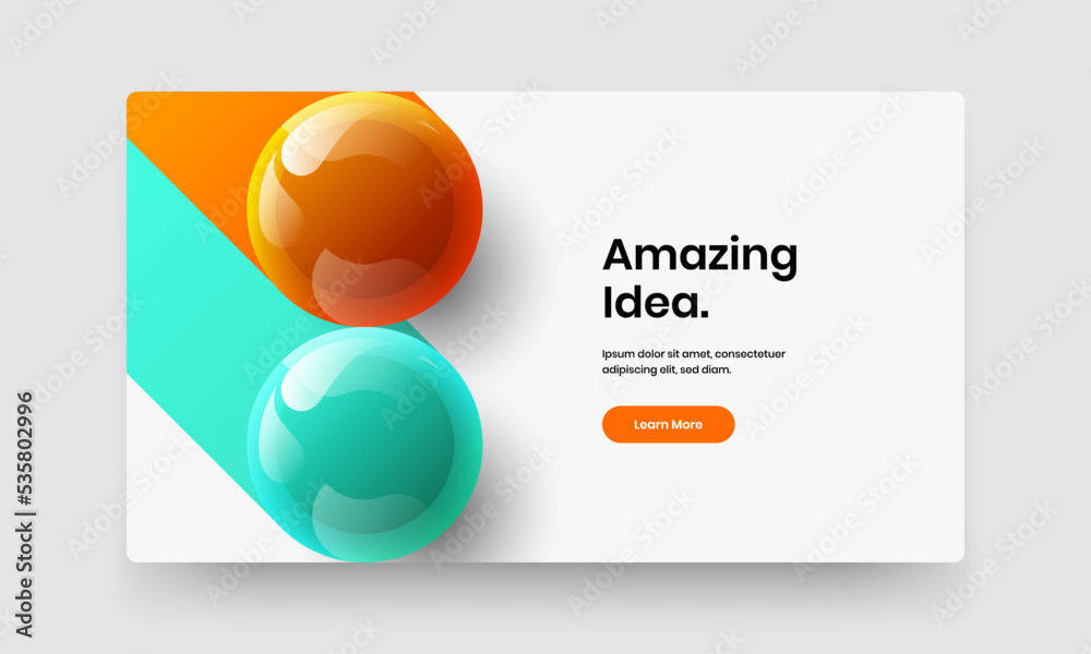 Amazing postcard vector design illustration. Fresh 3D balls company cover template. Amazing postcard vector design illustration. Fresh 3D balls company cover template.