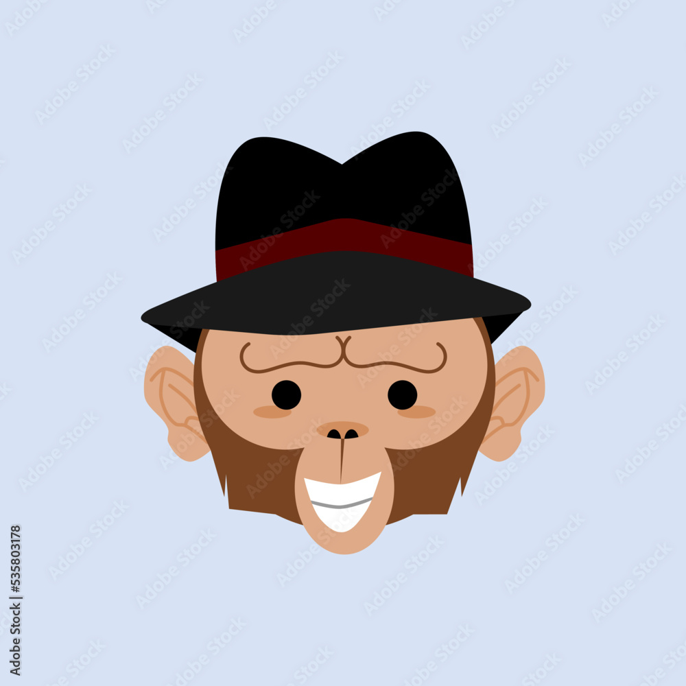 Monkey wearing fedora hat