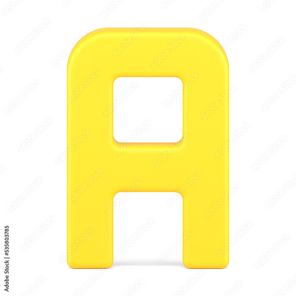 A yellow letter symbol 3d isometric icon illustration A yellow letter symbol 3d isometric icon illustration
