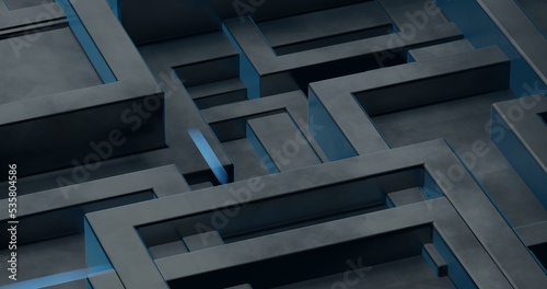 abstract background using elongated cube geometry pattern with black metal texture, 3d rendering and 4K size